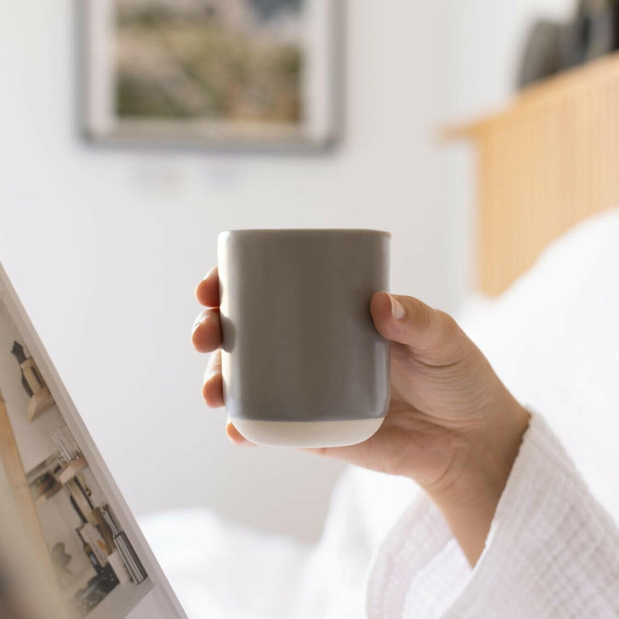 Elegant cappuccino served in a stylish ceramic cup showcasing refined coffee presentation
