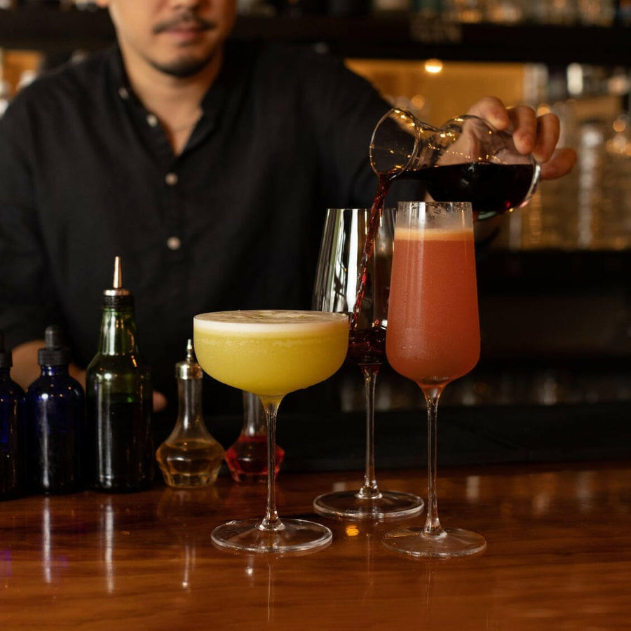 Elegant crystal stemware set reflecting sophisticated design and premium quality for upscale dining experiences.