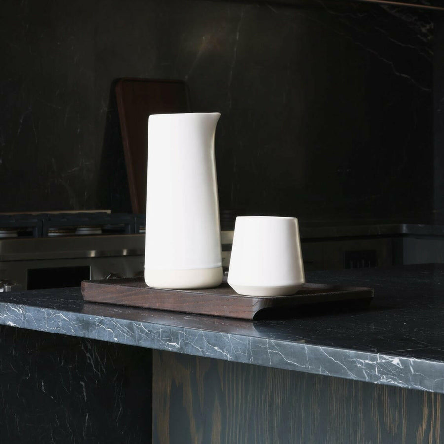 Elegant glass carafe showcasing refined craftsmanship and sophisticated design, perfect for stylish beverage presentation.