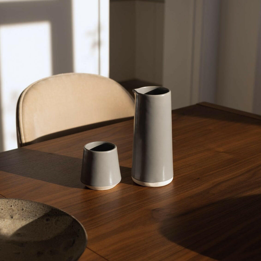 Elegant glass carafe showcasing refined craftsmanship and sophisticated design, perfect for stylish beverage presentation.